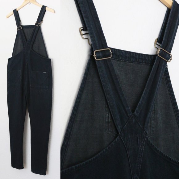 Hudson London Overalls S in Night Train Faded Blue Black Denim Relaxed Fit $245 - Picture 5 of 16